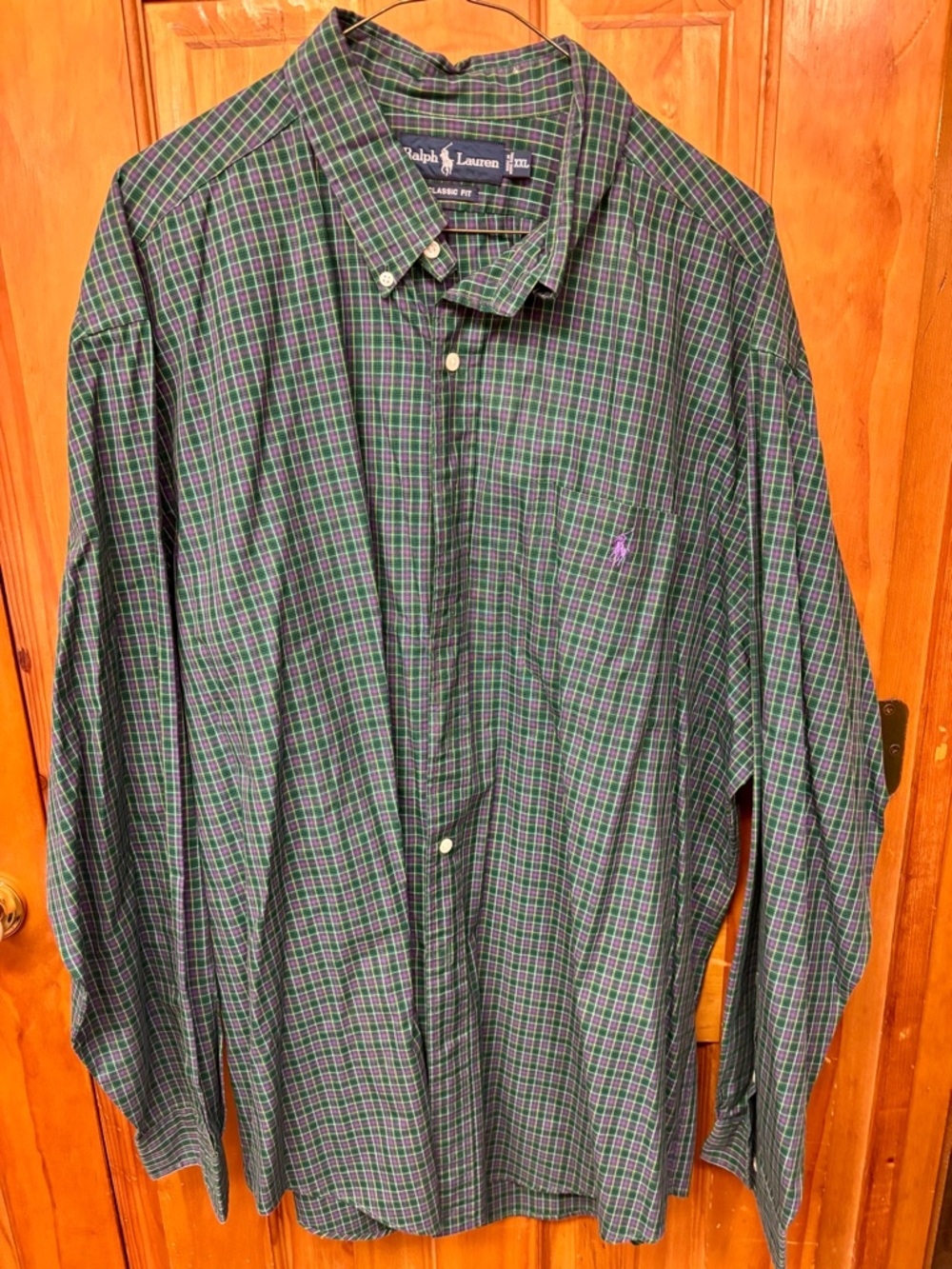 Polo Ralph Lauren Green/Purple Plaid Button-Down Oxford Shirt